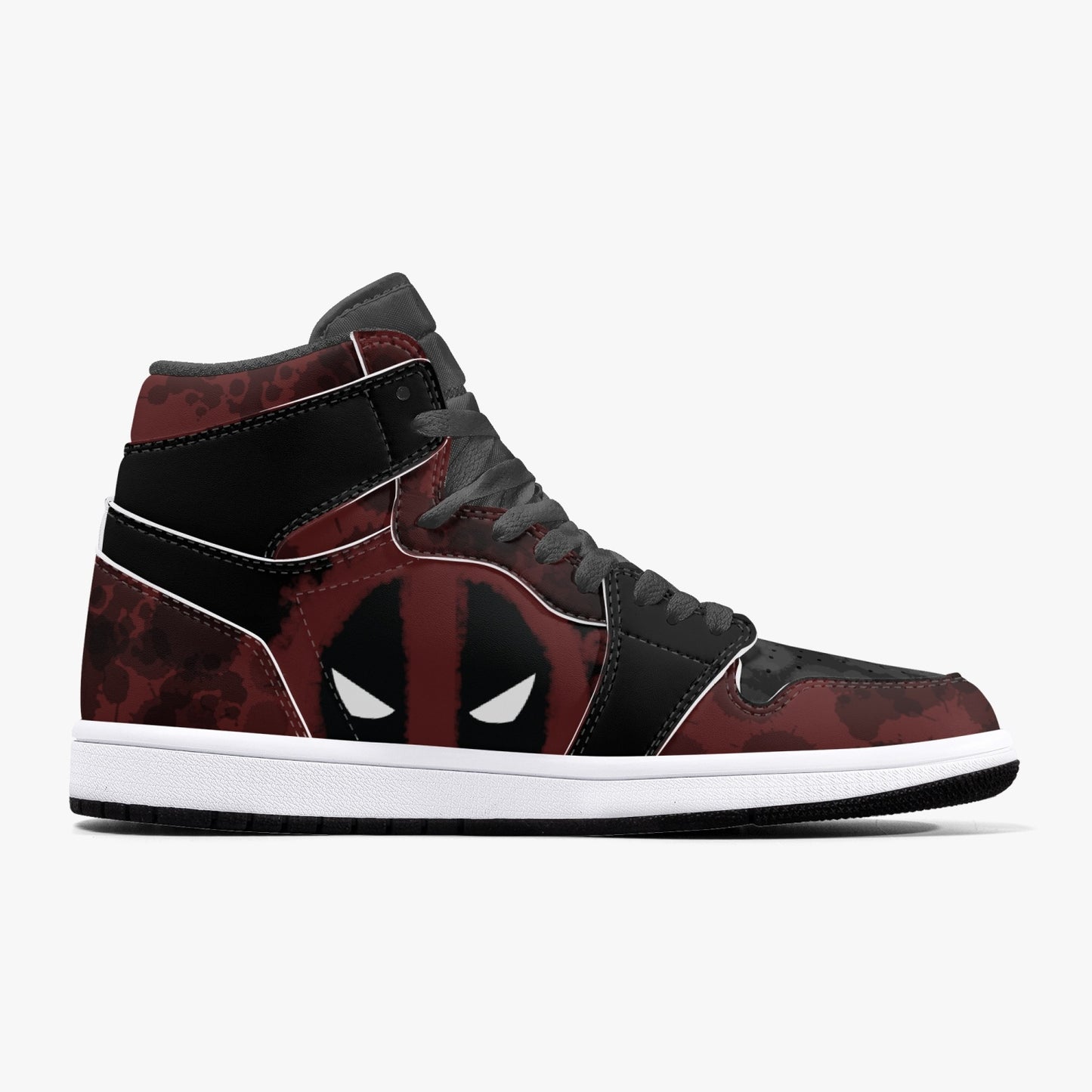 Deadpool AJ1 Black High-Top Leather Sneakers