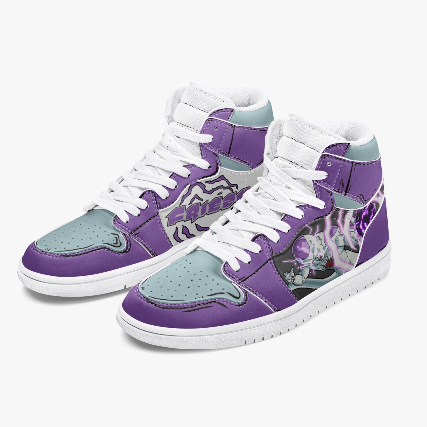 Frieza AJ1 High-Top Leather Sneakers - White