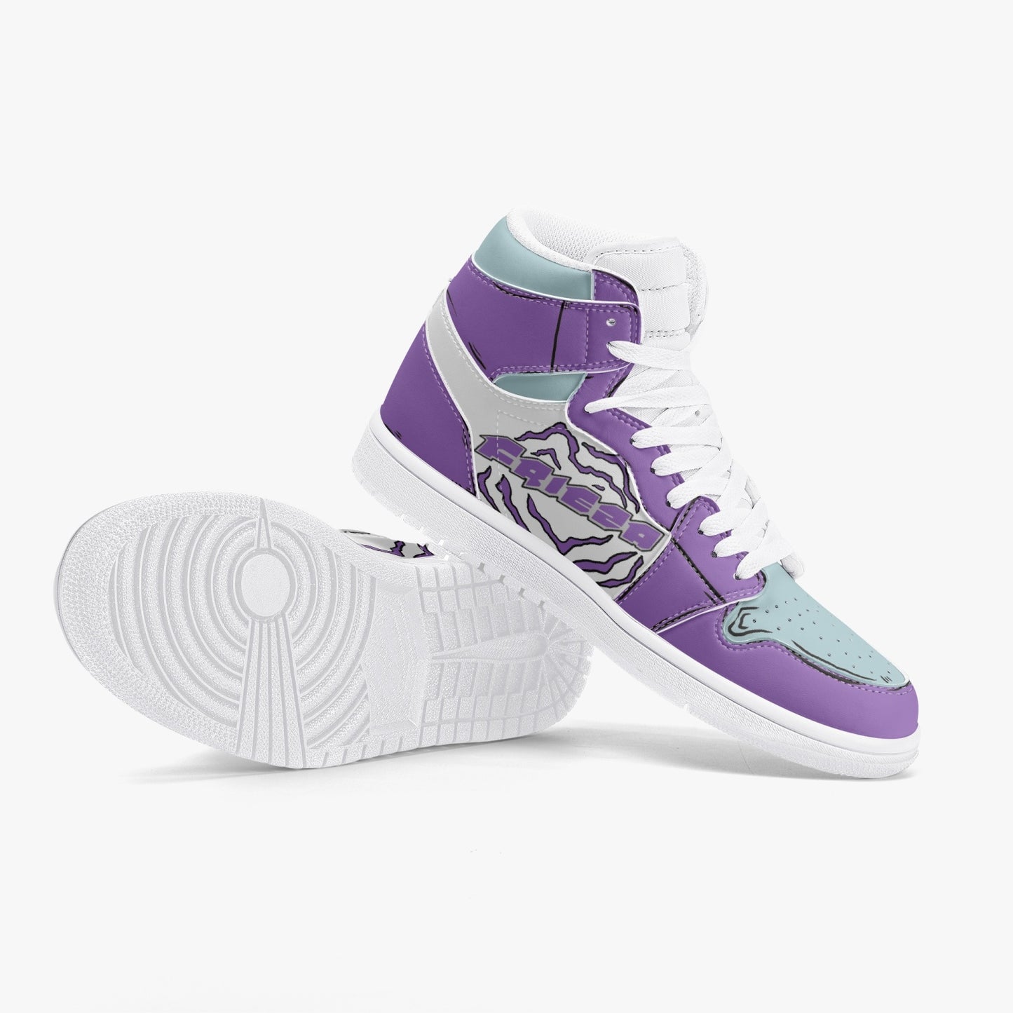 Frieza AJ1 High-Top Leather Sneakers - White