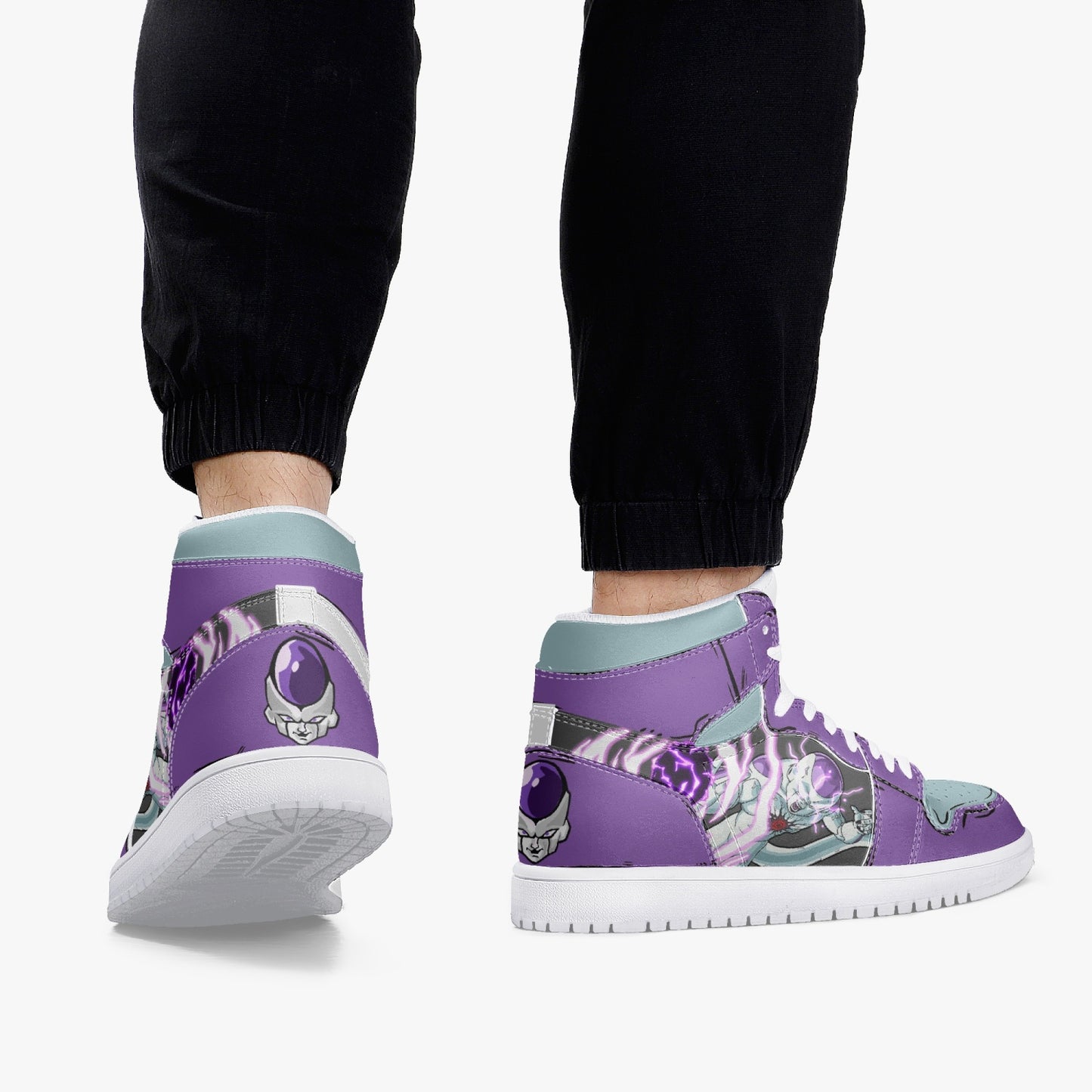 Frieza AJ1 High-Top Leather Sneakers - White