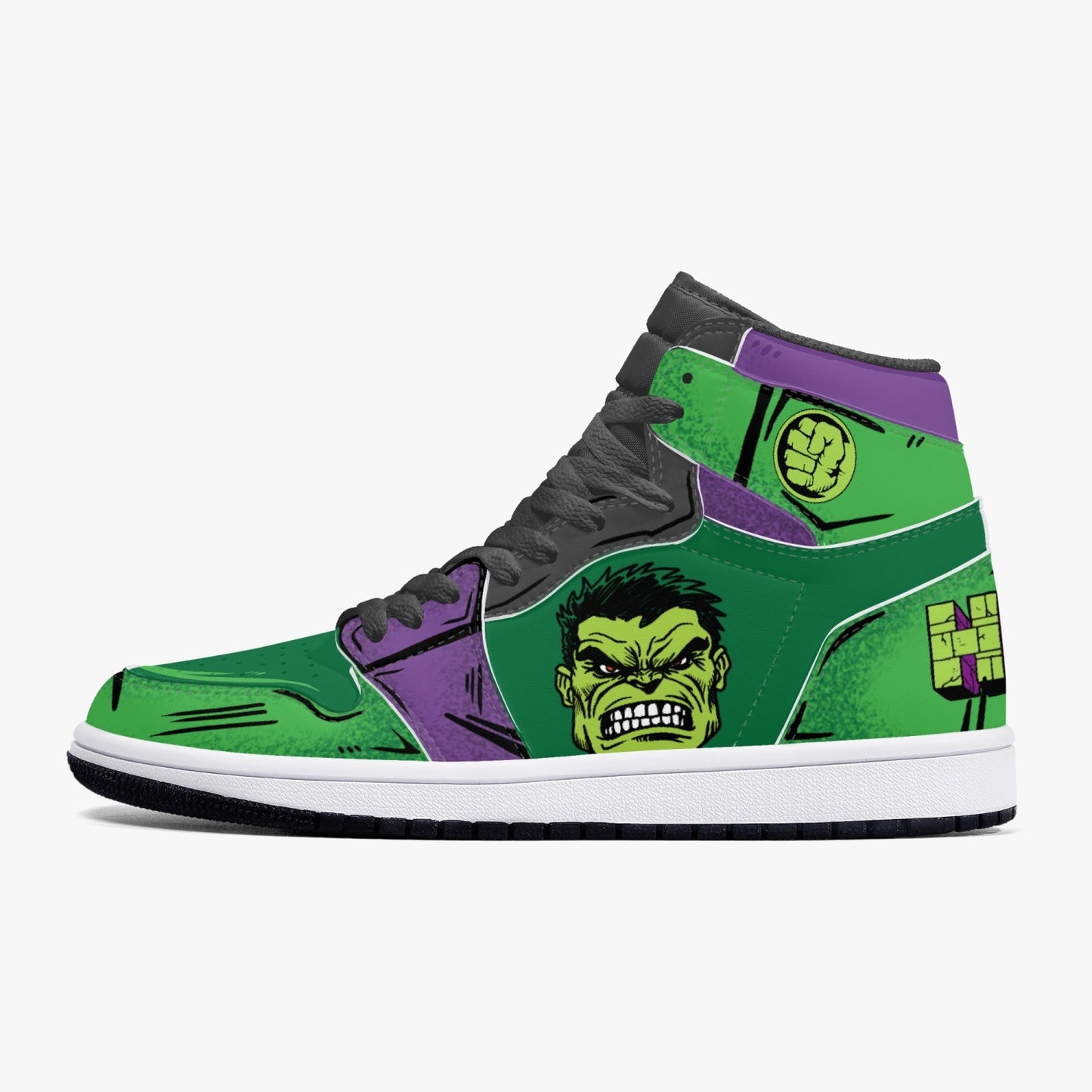 Hulk AJ1 Black High-Top Leather Sneakers