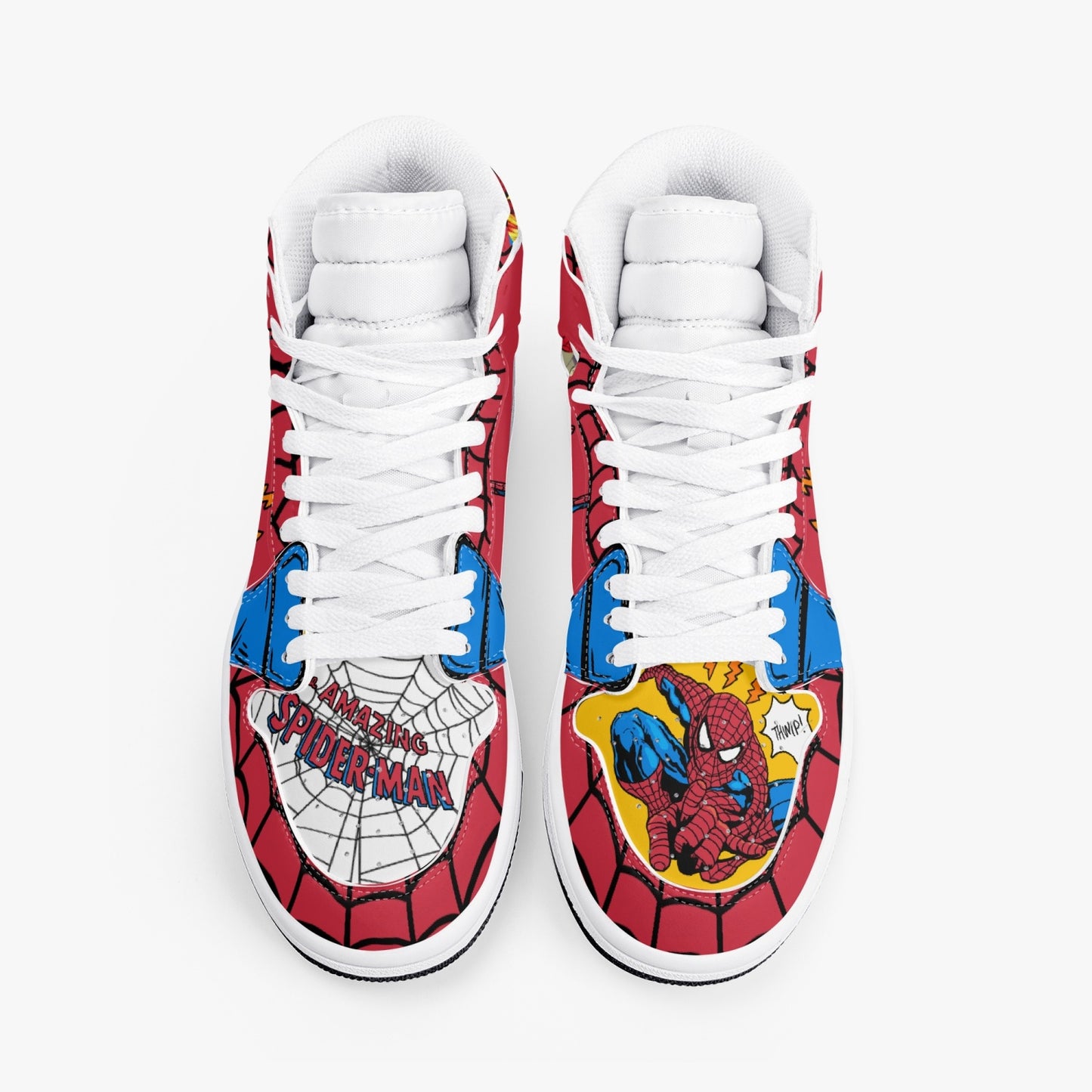 Spider-man AJ1 Black High-Top Leather Sneakers