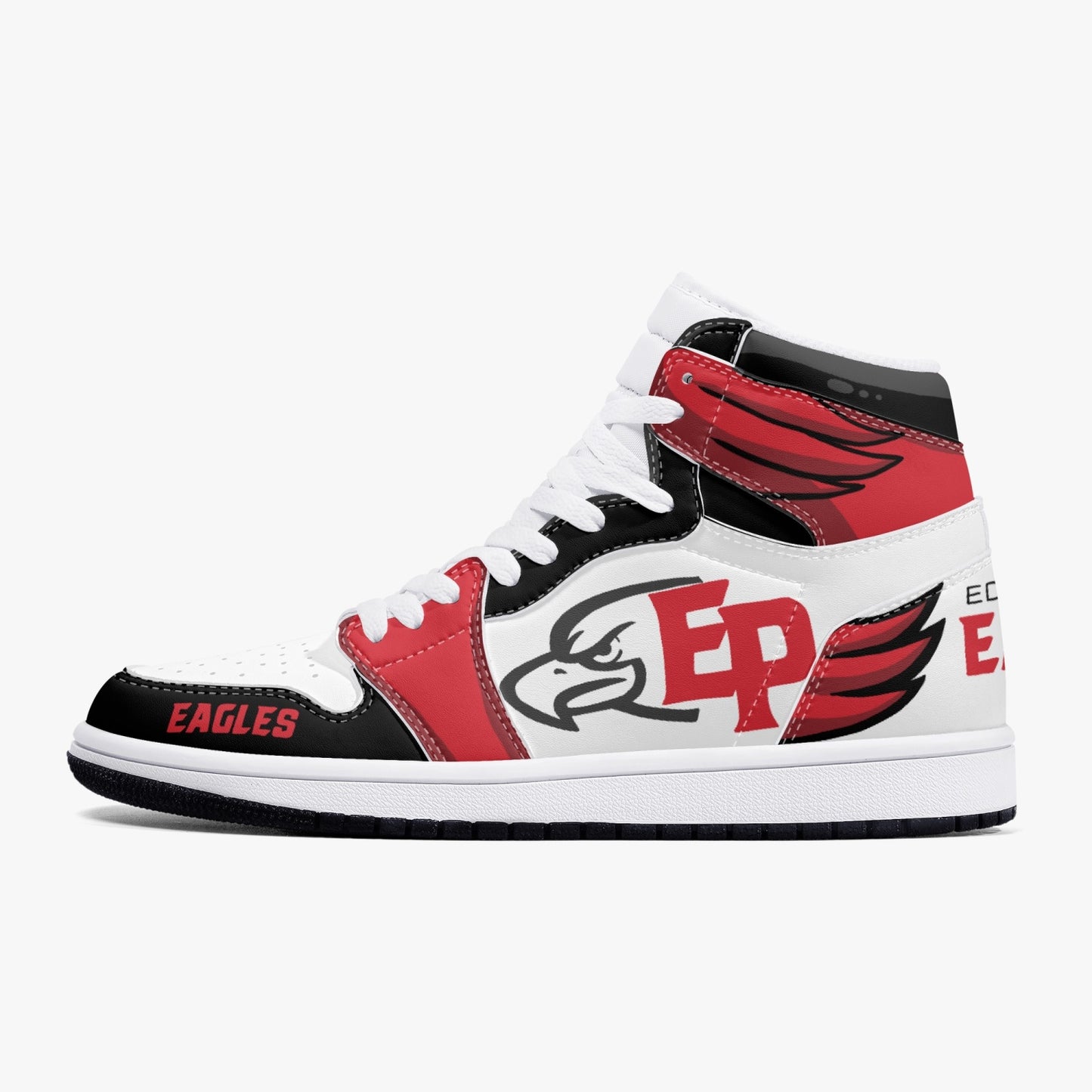 Eden Prairie Eagles AJ1 Black High-Top Leather Sneakers