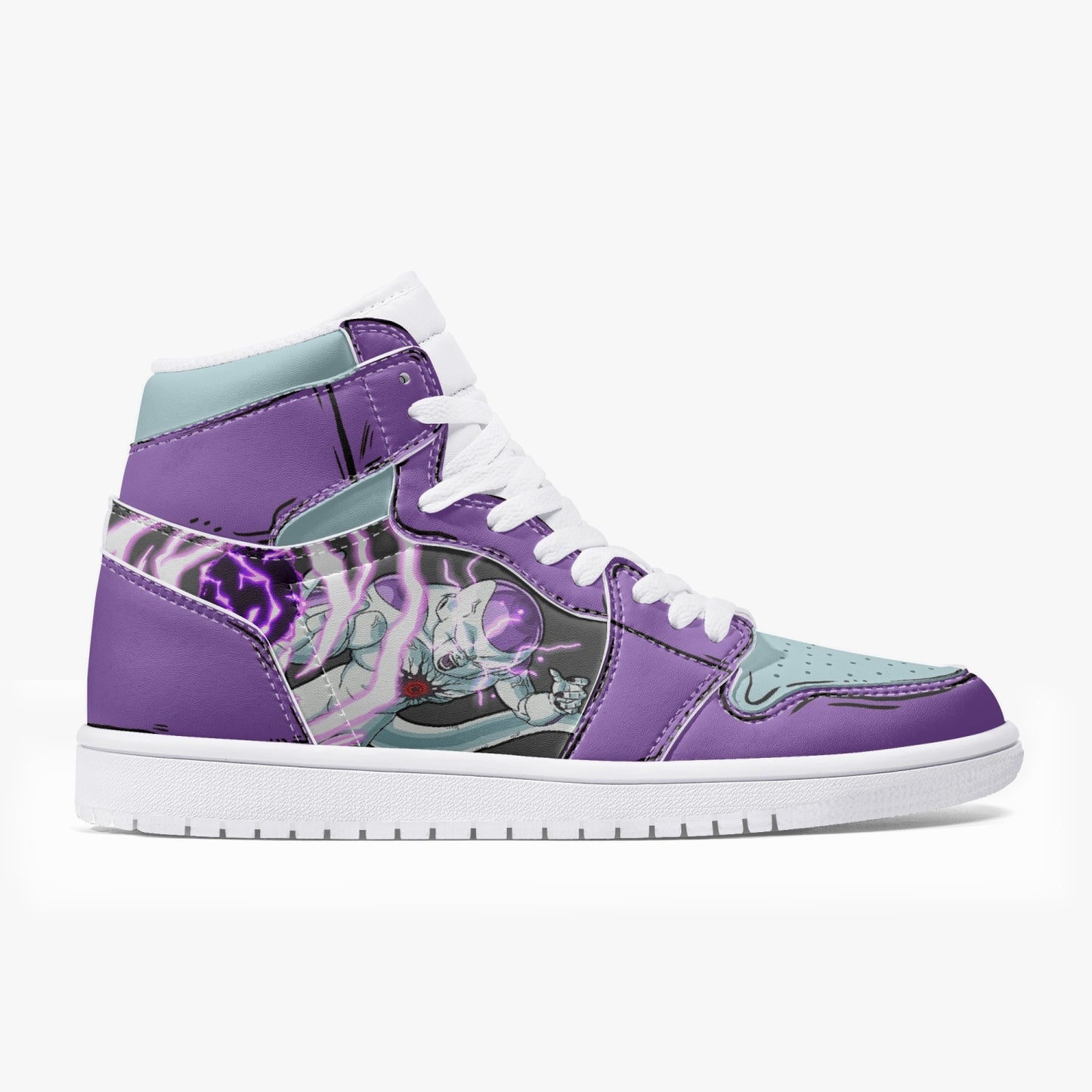 Frieza AJ1 High-Top Leather Sneakers - White