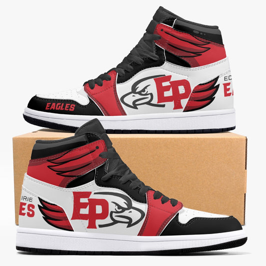 Eden Prairie Eagles AJ1 Black High-Top Leather Sneakers