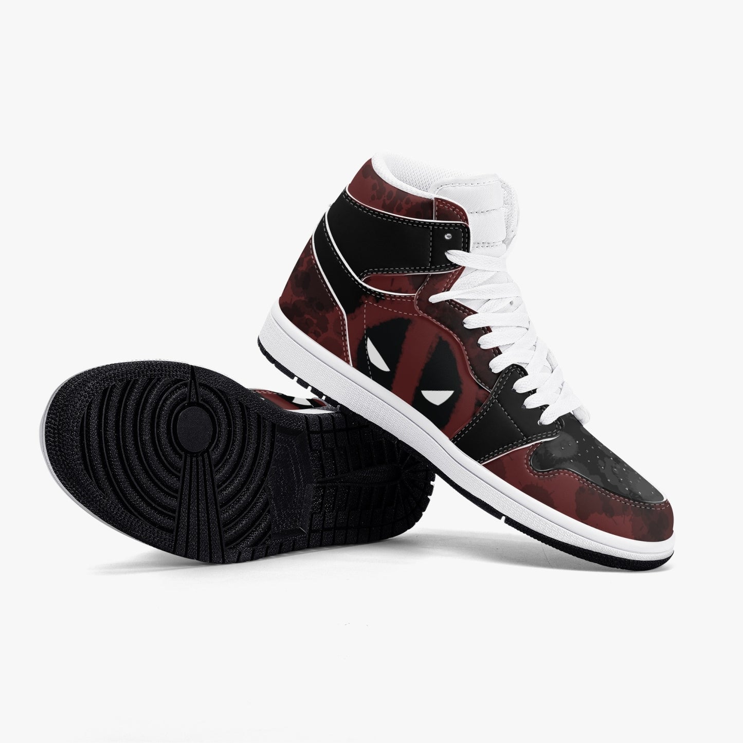 Deadpool AJ1 Black High-Top Leather Sneakers