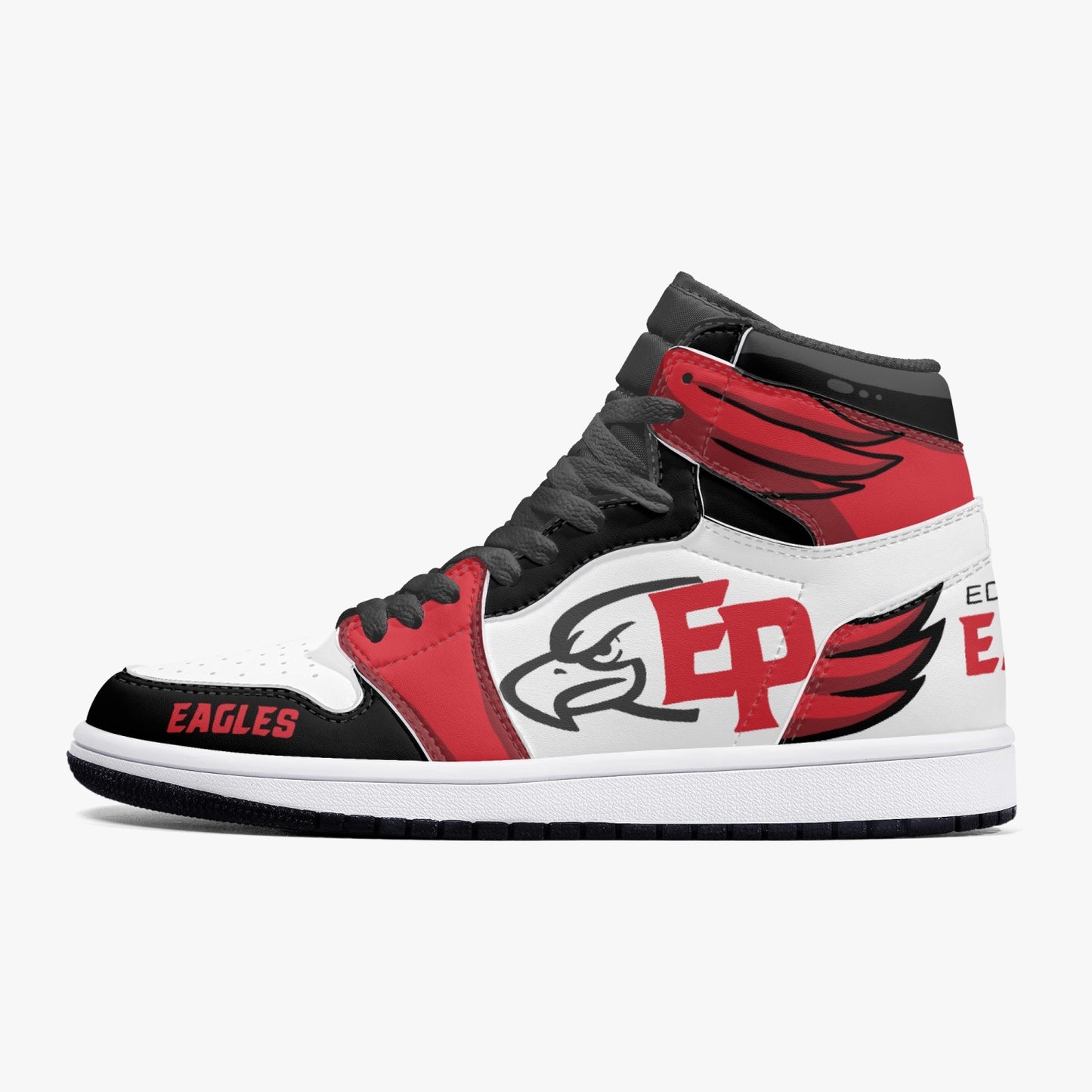 Eden Prairie Eagles AJ1 Black High-Top Leather Sneakers